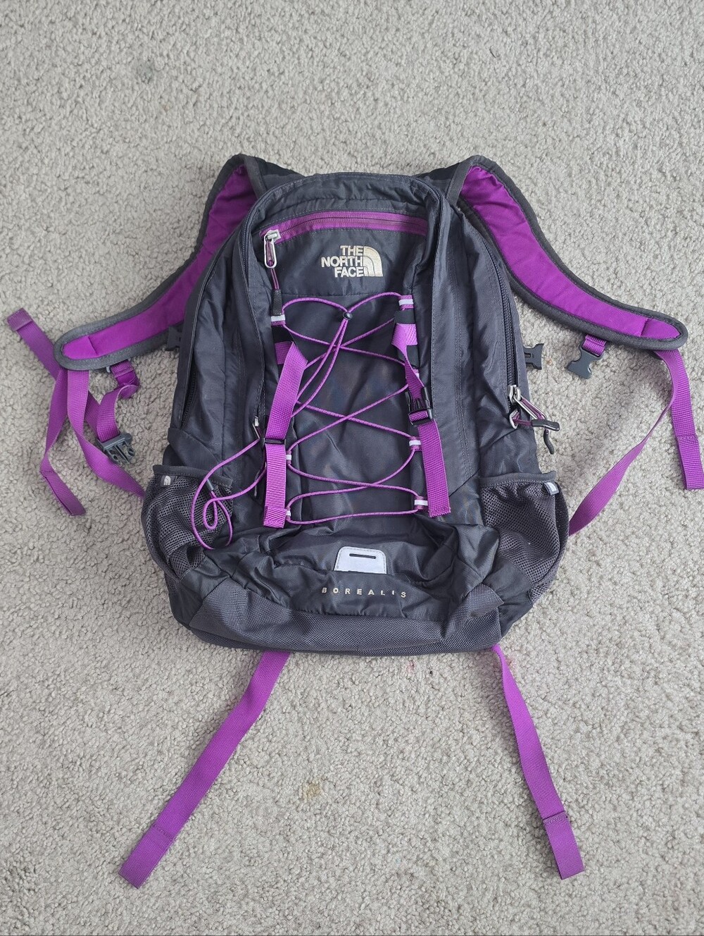 The North Face Borealis Laptop Backpack - Gray & Purple - Hiking Walking Outdoor